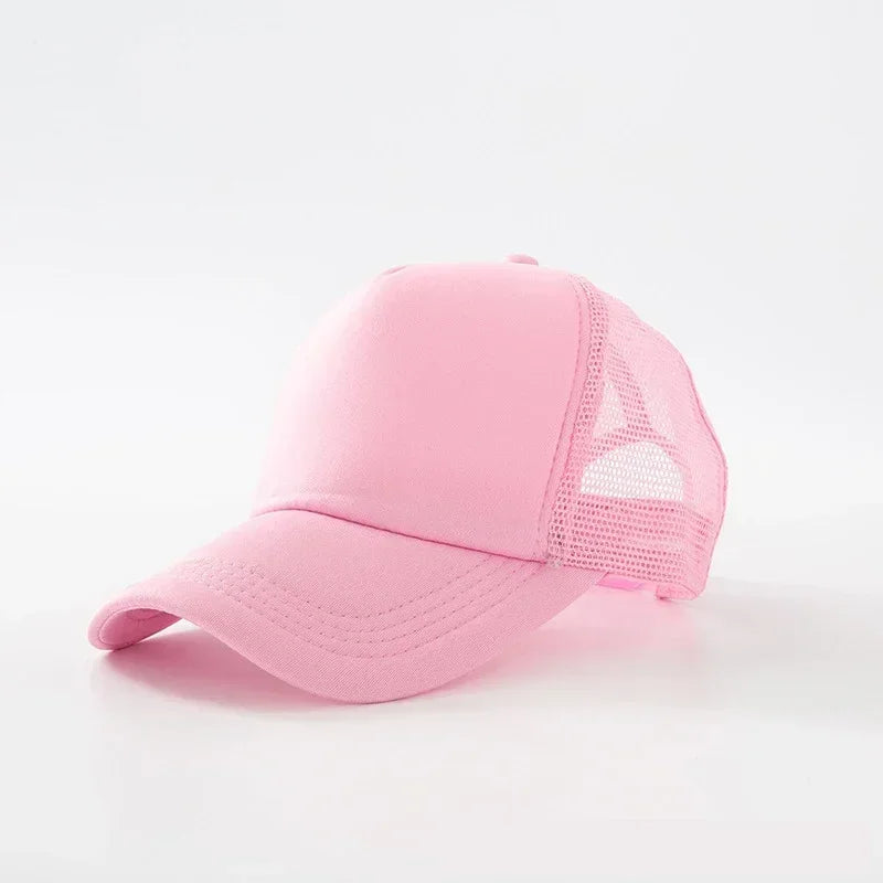Custom Hat with Logo Printing Polyester Mesh Trucker Hat Adjustable Dad DIY Logo Baseball Cap for Men Women