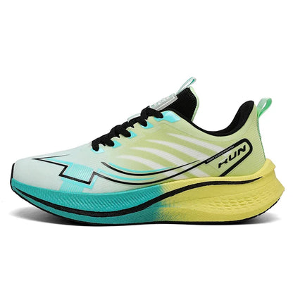 Chaussures de course à amorti pour homme avec plaque en carbone ; baskets légères de marathon pour femme, pour le jogging, l'entraînement, le fitness et l'exercice physique