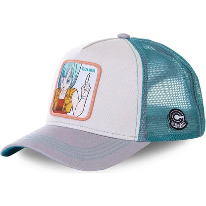 Dragon Ball Buu Goku-Kappe, Sommer-Reisekappe mit Schirm, Herren-Kappe mit Stickerei, im Hip-Hop-Stil, Sonnenvisier, verstellbare Trucker-Netzkappe