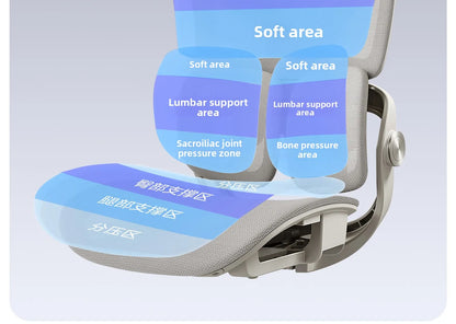 Stable Ergonomic Office Chair with Lumbar Support, Adjustable Height Computer Chair, Gaming Chair with Waist Protection, Swivel Desk Chair