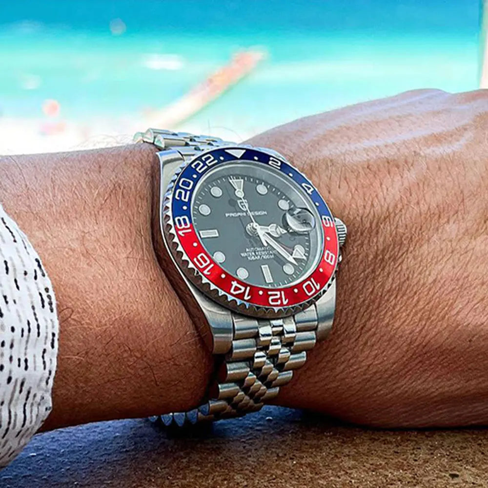 GMT Wristwatch PAGANI DESIGN Automatic Watch 40mm Mens Watch Top Brand Mechanical Watch 100M Waterproof Luminous Watches PD-1662