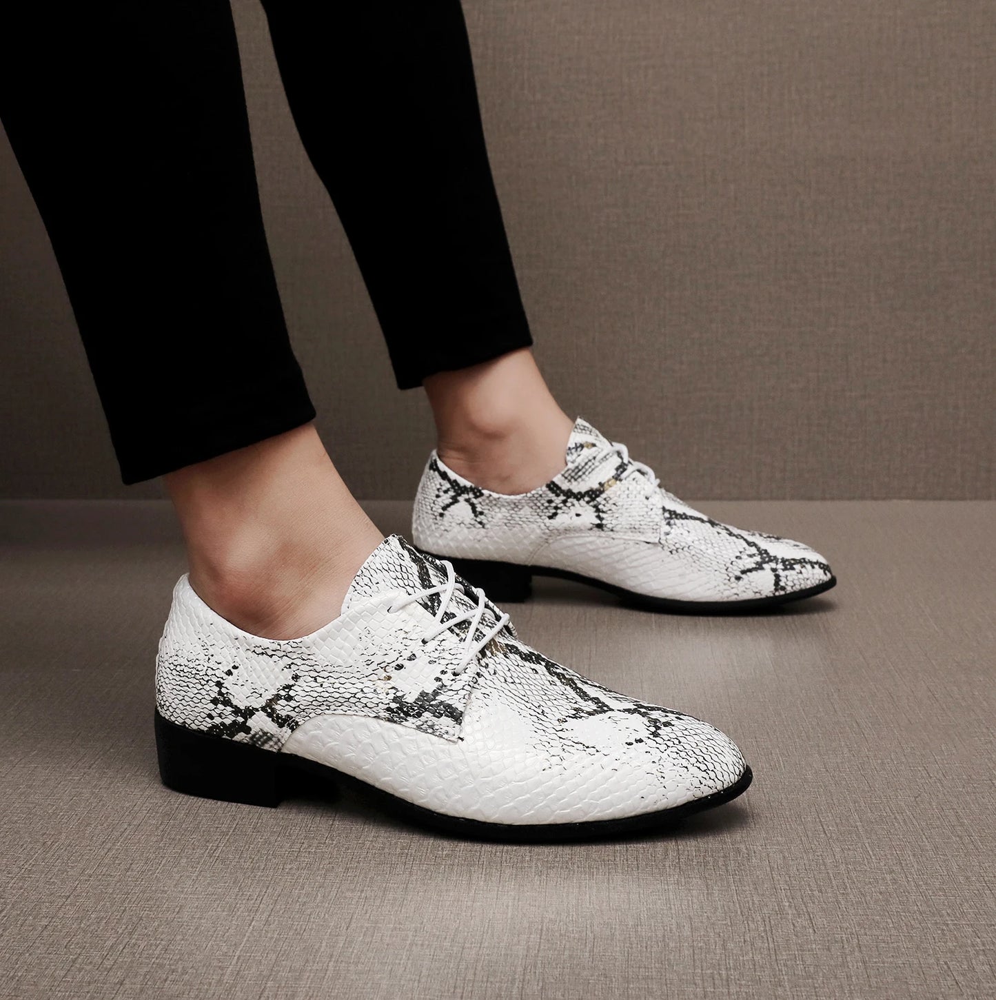 PU Leather Men's Oxford Shoes Street Style Casual Shoes Lightweight Sneakers Outdoor Male Walking Shoes Formal Dress Footwear