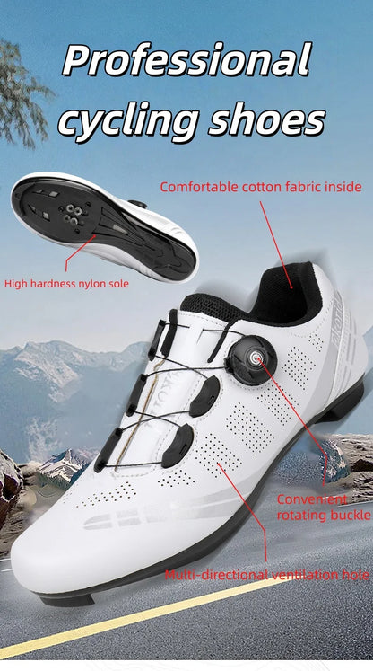 Men's Mountain Bike Shoes MTB, Breathable, Non-Slip, High Hardness, Suitable For Outdoor Road Racing, Mountain Off-Road Riding 37-46