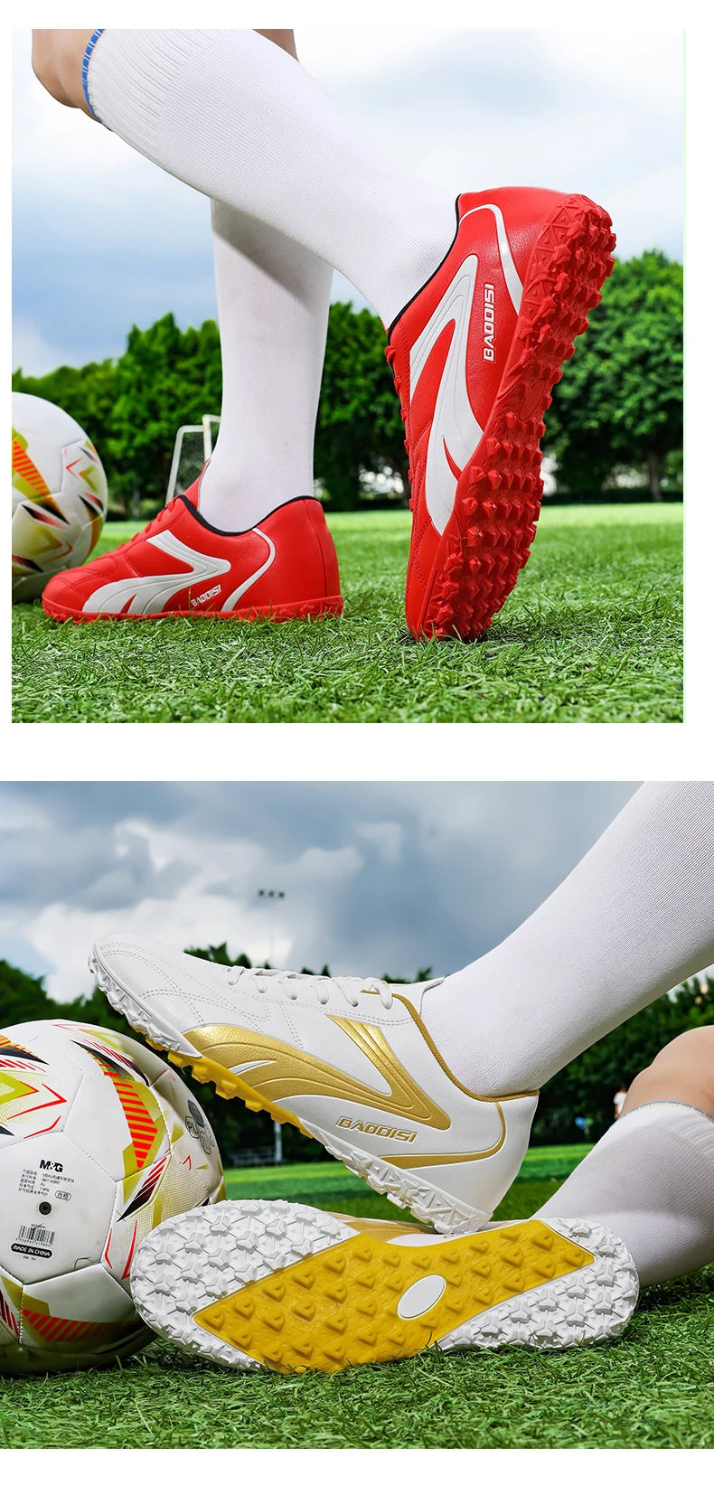 Chaussures de football professionnelles pour hommes – Baskets de football pour adultes – Futsal en salle – Ultralégères – Antidérapantes – Résistantes à l’usure – Bottes de sport