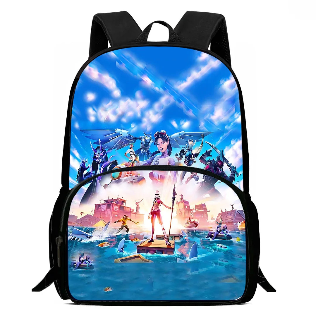 Classic Game FortniteS Child Backpacks Lunch Bag Pencil Case Pupil Large Capacity School Bags For Boy Girl Best Gift