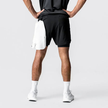 Dragon Ball Men's Shorts Double Layer 2-in-1 Pants Broly Japanese Anime Summer and Autumn Fake Two-piece Fitness Gym Sweatpants
