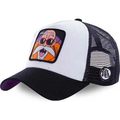 Dragon Ball Son Goku-Kappe, Sommer-Reisekappe mit Schirm, Herren-Kappe mit Stickerei, im Hip-Hop-Stil, Sonnenvisier, verstellbare Trucker-Kappe aus Netzstoff