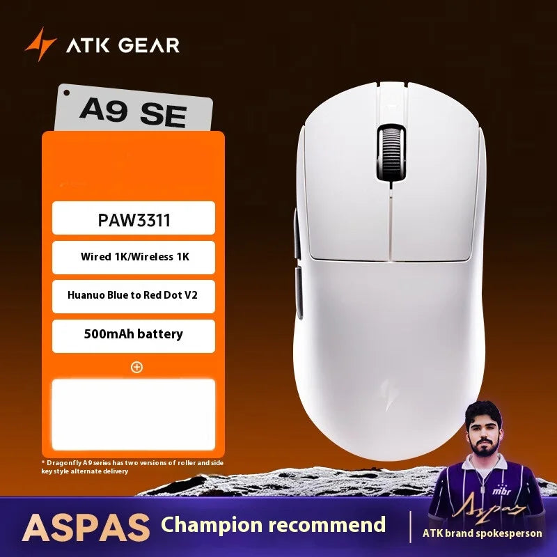 Mouse da gaming wireless ATK A9 Ultra Tri Mode 8K, 53g, ultraleggero, A9/A9 SE/A9 Plus/A9 Pro, mouse da gaming e-sport per PC, regalo personalizzato