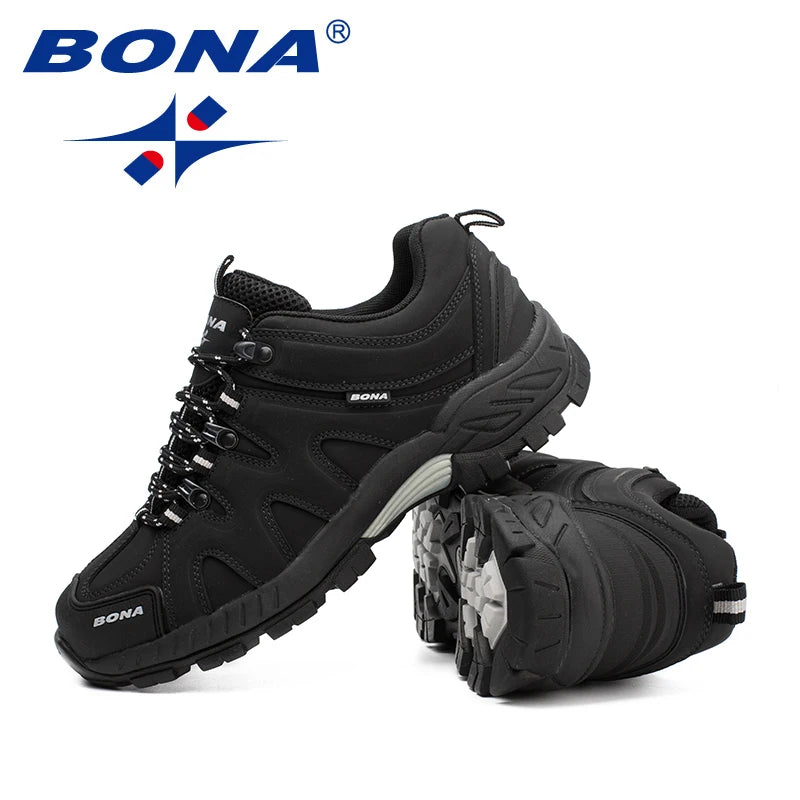 BONA New Arrival Classic Style Men Hiking Shoes Lace Up Men Sport Shoes Outdoor Jogging Trekking Sneakers