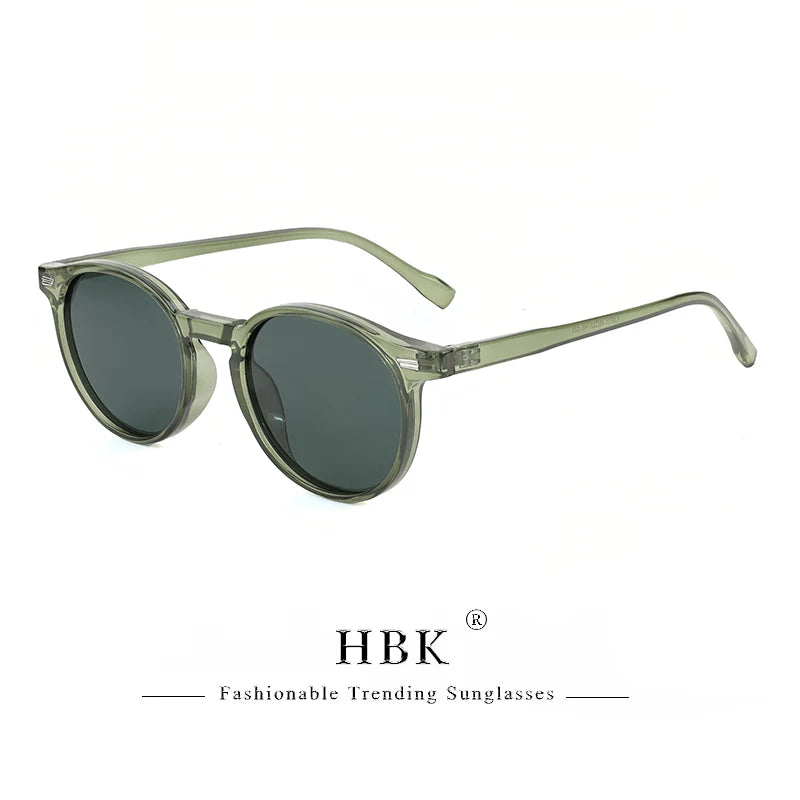 HBK Fashion polarizované sluneční brýle pro muže, kulatý rám TR90, módní sluneční brýle pro ženy, na řízení, sportovní, UV400, Lunette De Soleil Homme