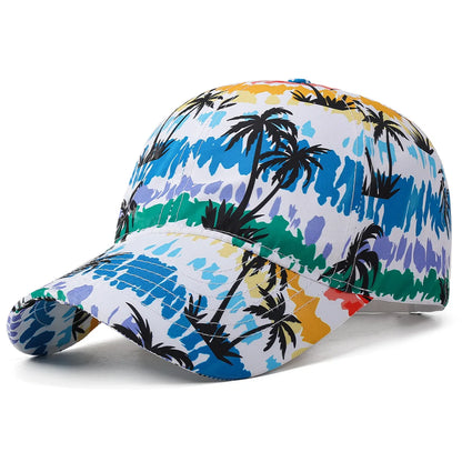 Sommer-Baseballkappe mit Graffiti-Motiv und Leuchtelementen, Unisex, Outdoor-Sonnenschutz, modische Sportkappe, lässige Duckbill-Kappe