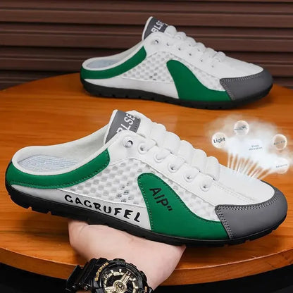 Sapatilhas desportivas casuais slip-on com atacadores para homem, em malha respirável, unissexo, para primavera e outono, corte baixo, sola plana e calçar rápido e fácil