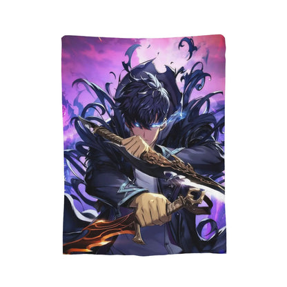 Solos Levelings Vintage Anime Plush Blankets  Awesome Throw Blanket for Home 125*100cm Bedspread,