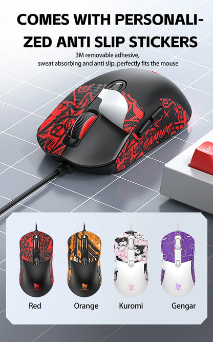 2026 Wired Gaming Mouse RGB with Anti-Slip Grip, 6-Key Ergonomic Gaming Mouse for PC, Desktop & Laptop, Adjustable DPI Wired Gaming Mouse
