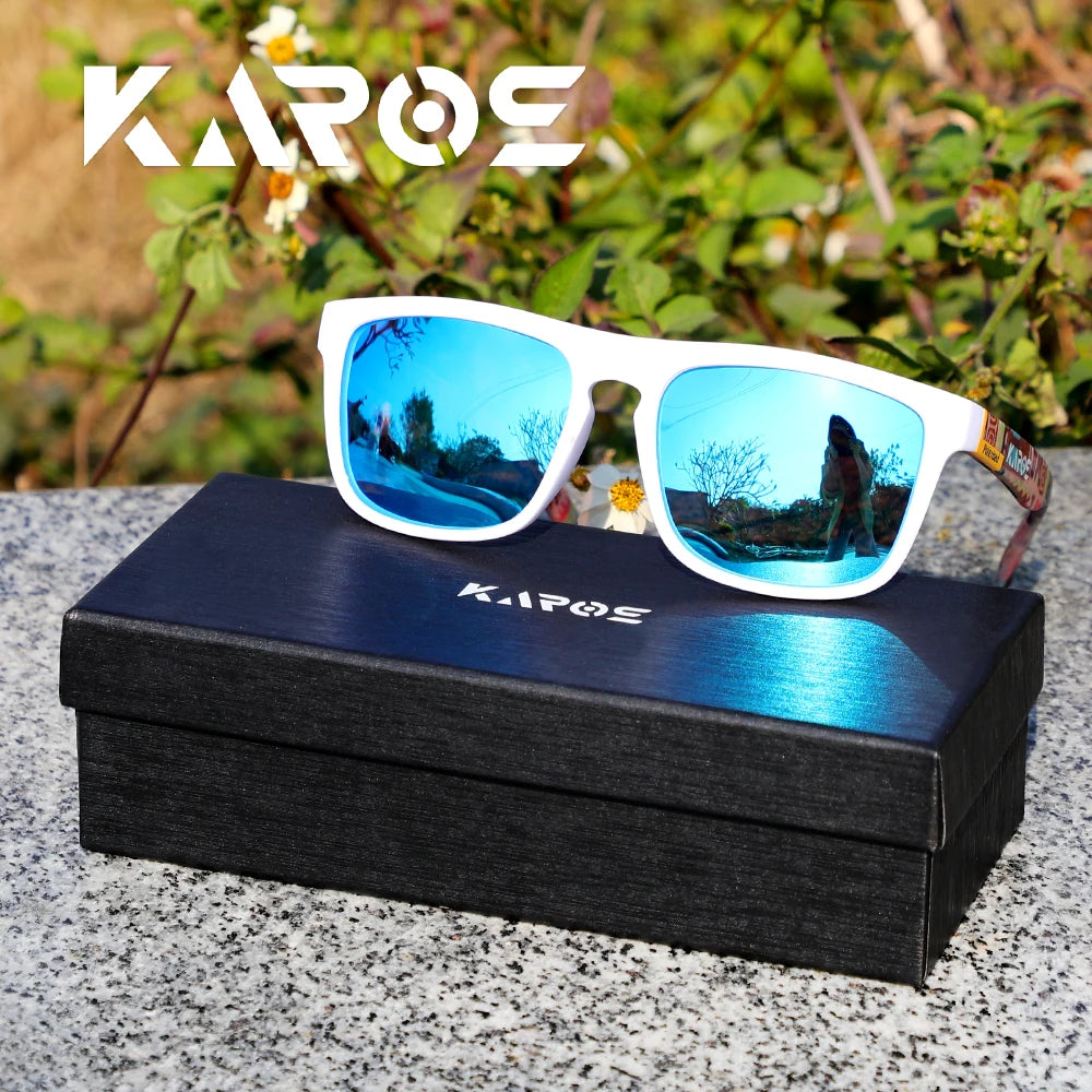 Karos Vintage Polarized Sunglasses Fashion Square Travel Driving Fishing Glasses Men Women Sports UV400 Eyewear Box YZ2024WB