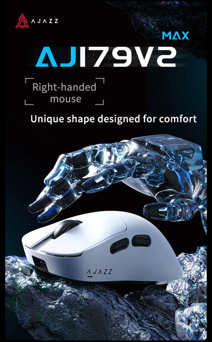 AJAZZ AJ179 V2 MAX Tri-mode Right-handed Mouse 56g Lightweight PAW3311 Sensor Huanuo Micro Switch Telink Microchip