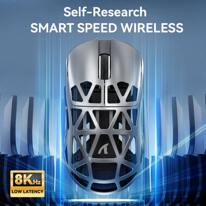 Mouse da gaming wireless Attack Shark R2 PAW3950 8K in lega di magnesio, leggero, Bluetooth tri-mode per gaming/ufficio