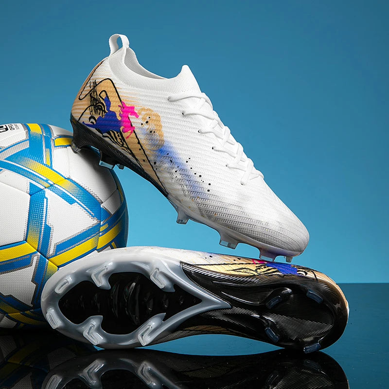 Chaussures de football pour homme, gazon, ultralégères, sportives et confortables, pour adulte, antidérapantes, crampons d'extérieur, sport, futsal, entraînement, match