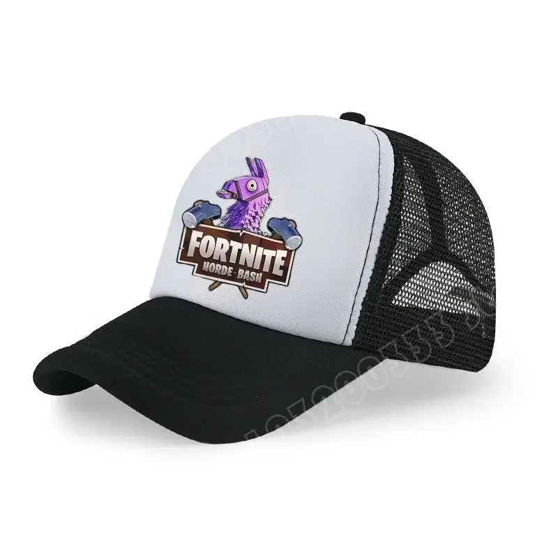 Șapcă de baseball Fortnite cu imprimeu de joc în stil desen animat, pălărie de vară pentru copii din plasă respirabilă, șapcă reglabilă cu cozoroc, cadou de ziua de naștere pentru copii