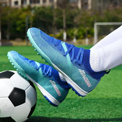 Chaussures de football pour homme, chaussures de foot professionnelles, crampons, futsal, femmes, unisexe, ultralégères, de haute qualité, baskets TF/FG