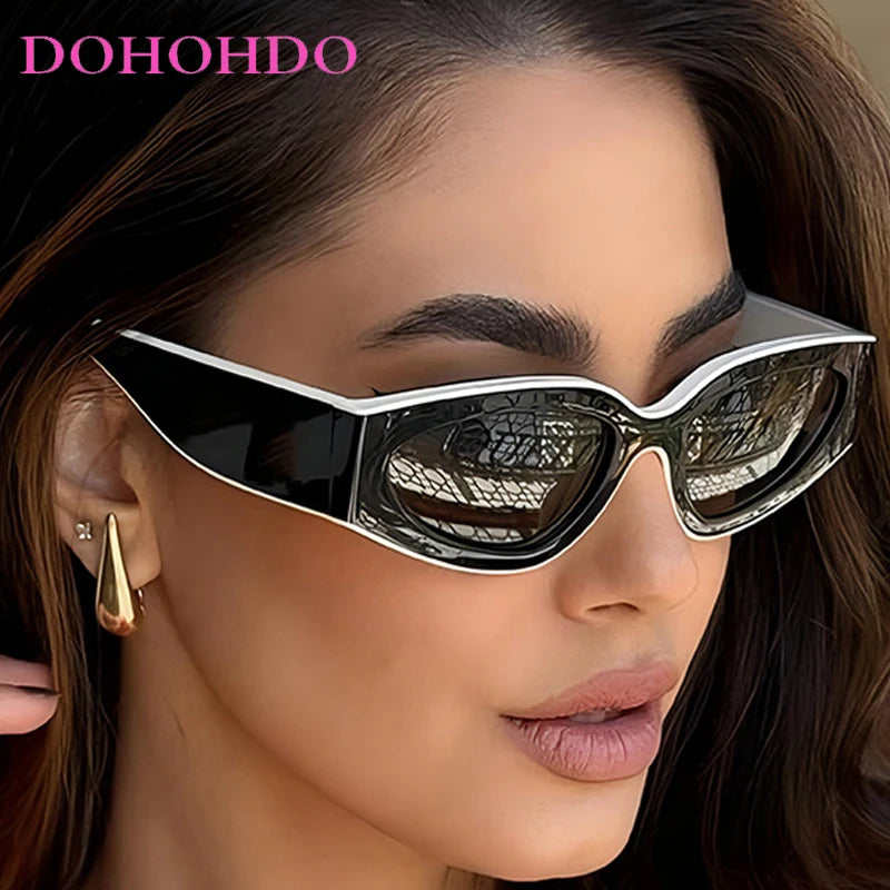 Módní sluneční brýle Cat Eye, malé oválné, dámské, pánské, trendy, Y2K, punkové, cestovní, vintage, UV400