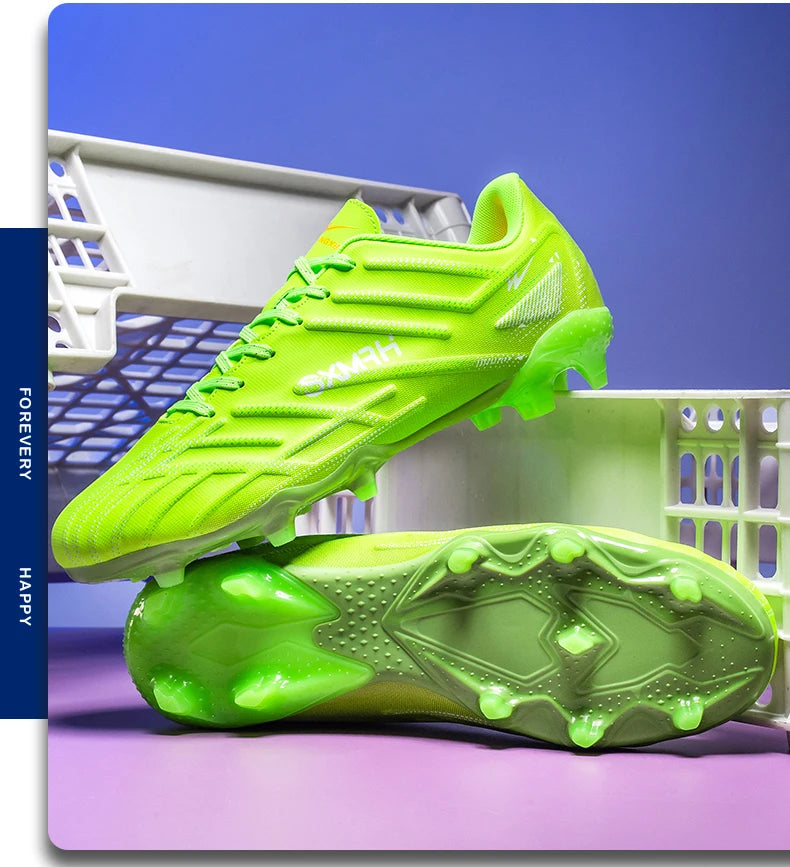 Chaussures de football Double Star Adult Youth AG : crampons antidérapants et résistants pour gazon artificiel et naturel, pour l'entraînement et les matchs, hommes et femmes