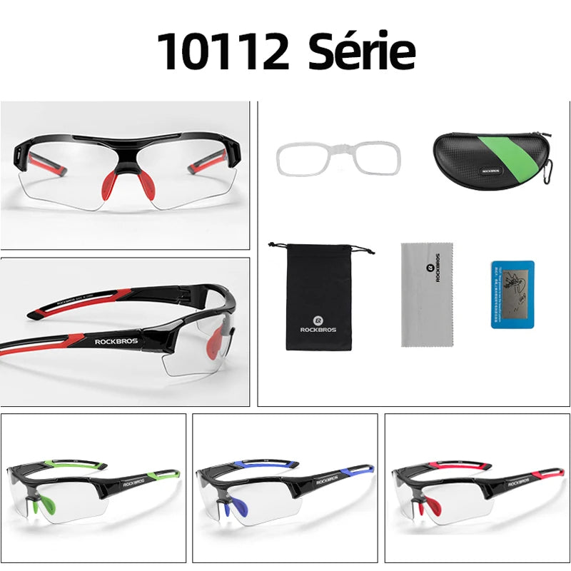 ROCKBROS Fotochromatické cyklistické brýle, sluneční brýle pro cyklistiku a outdoorové sporty, brýle s měnící se barvou skel, brýle pro MTB a silniční kola, cyklistické brýle