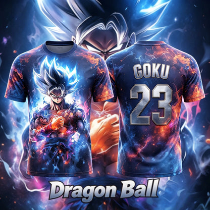 2026Summer Dragon Ball Wukong Free Extreme Skill 3D Printed AI Football Shirt T-shirt, Casual Oversized Unisex Short Sleeved Top