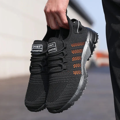Lässige Herren-Sneaker aus Mesh, leicht und atmungsaktiv, mit weicher Sohle, Slip-on-Laufschuhe, flache Loafers, Trainers, Zapatos Hombre