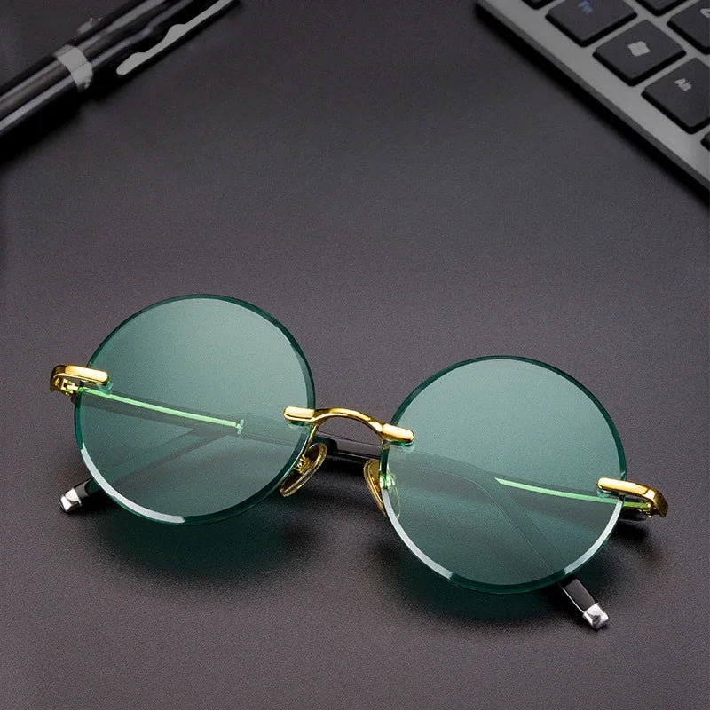Men's Resin Sunglasses  Frameless UV400 Sunglasses Cool Eye Protection Glasses Summer Decorative Sunglasses