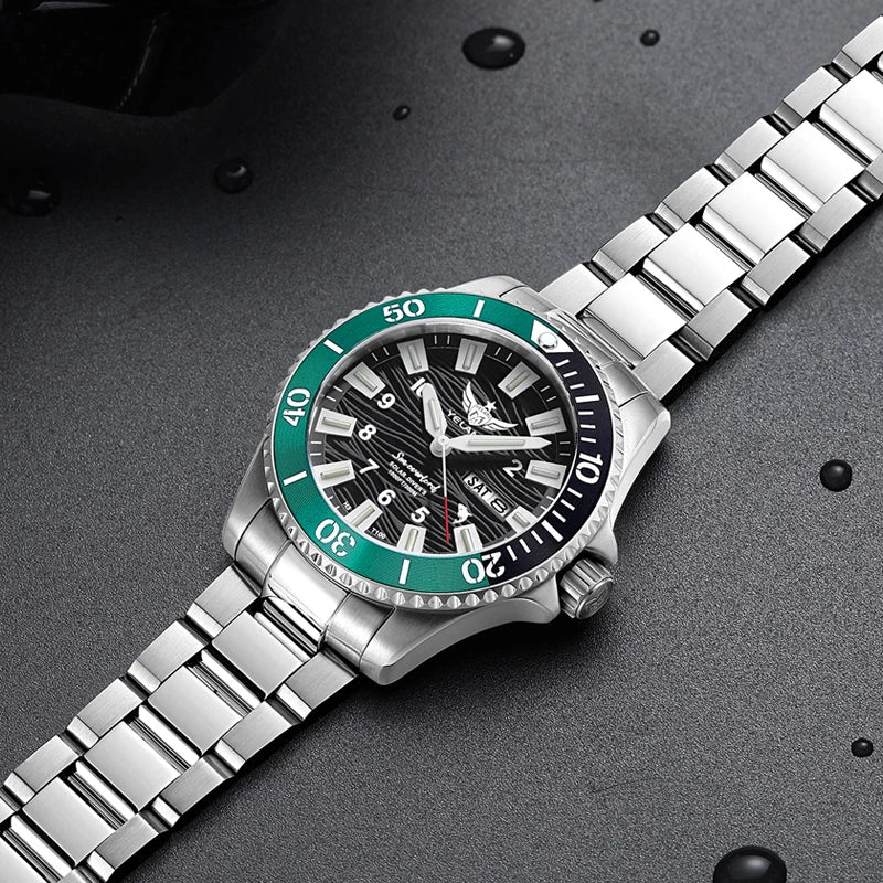 Yelang V1217 42mm Japan Eco-Drive Solar Watch Men's Watch 300M Diver Watch 30ATM Professional Waterproof Sapphire Luminous