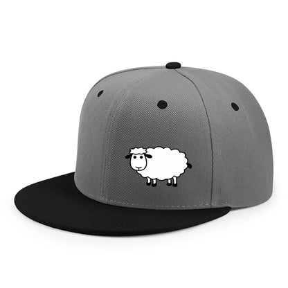 Unisex-Baseballkappe mit verstellbarem Riemen – Streetstyle-Kappe mit flachem Schirm und Schafsmuster – Lässige, vielseitige und personalisierbare Kappe