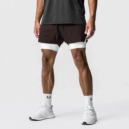 Dragon Ball Men's Double Shorts Vegeta Japanese Anime Summer Fake Two-piece Sports Shorts 2-in-1 Harajuku Y2K Fitness Pants
