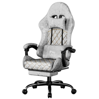 Ergonomic Massage Gaming Chair with Fabric Comfort, Adjustable Computer Office Chair, 360° Swivel Reclining Game Chair with Headrest & Lumbar Support