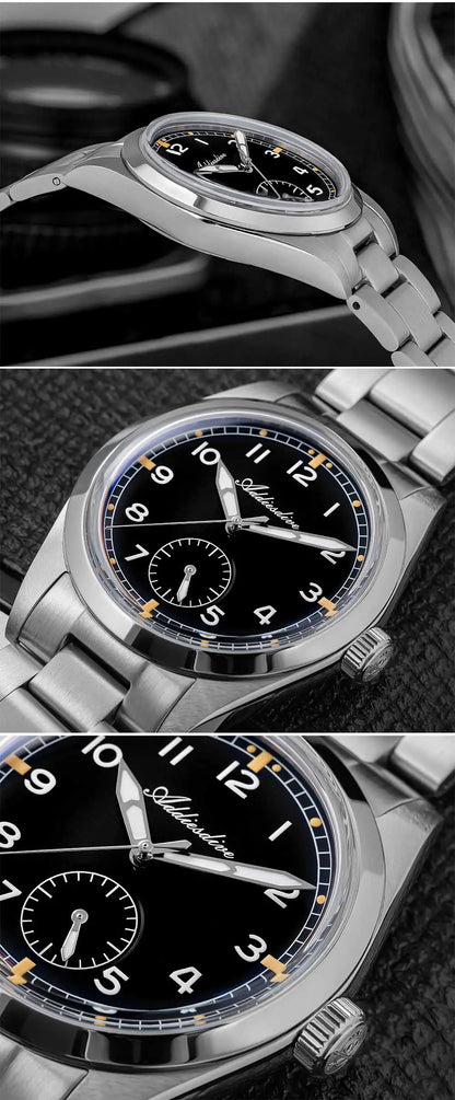 Reloj de cuarzo ADDIESDIVE de 36mm para hombre VH60, luminoso BGW9, cristal abombado tipo burbuja, cubierta de vidrio, resistente al agua 10Bar, acero inoxidable