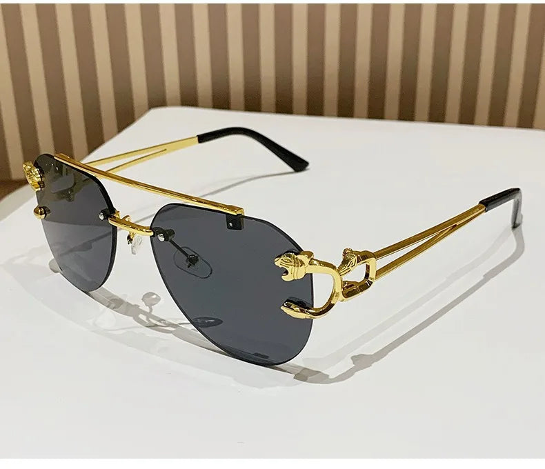Dámské sluneční brýle bez obrouček, luxusní značkové, vintage, UV400, pánské sluneční brýle, Lunette, Shades De Soleil, Femme, Gafas De Sol Mujer, Lentes