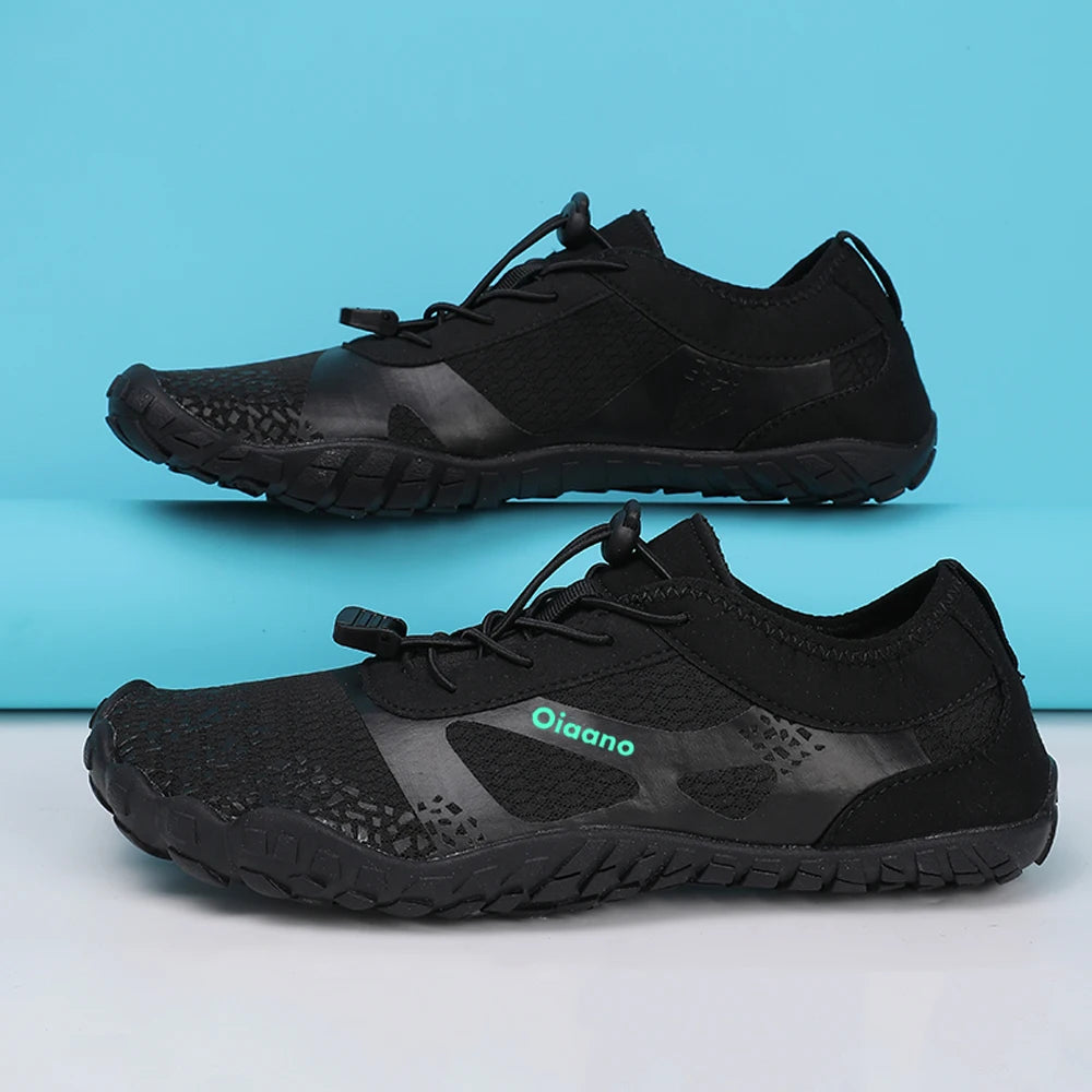 Oiaano Παπούτσια Barefoot Μαύρα με Φαρδύ Μπροστινό Μέρος για Άνδρες, Γυναικεία Αθλητικά Sneakers Unisex, Ανδρικά Υδάτινα Μποτάκια Aqua Beach με Μαλακή Σόλα, Ελαφριά και Διαπνέοντα