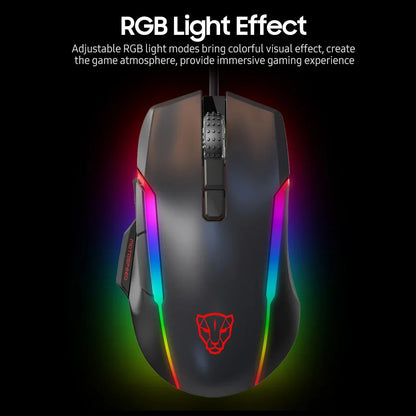 Motospeed V90 Wired Gaming Mouse RGB Backlight 8 Adjustable 50000 DPI Office Game Mouse Macro Drive PMW3325 For Laptop PC