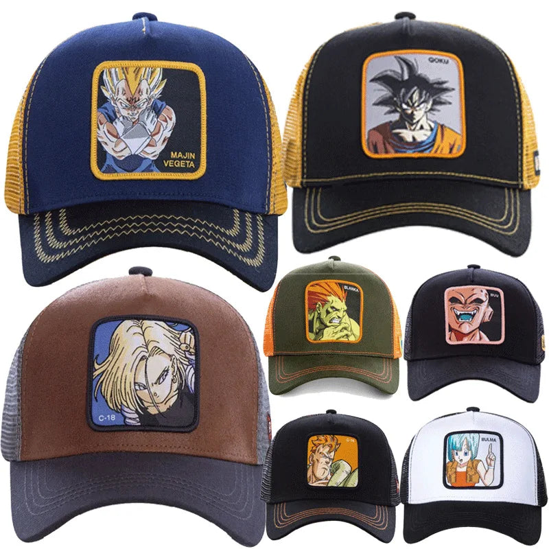 Dragon Ball DRAGONBALL Mesh Cap Cartoon Mesh Cap Men And Women Baseball Cap Fashion Patch Trucker Cap