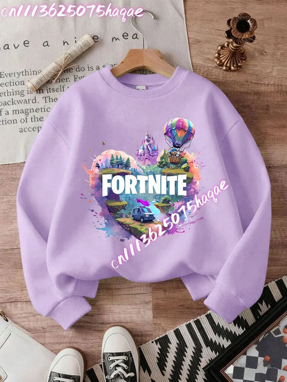 Fortnites Series Kinder-Sweatshirts, trendige Langarm-Pullover für Jungen und Mädchen, Herbst/Winter, Cartoon-Kinderkleidung, Geburtstagsgeschenke