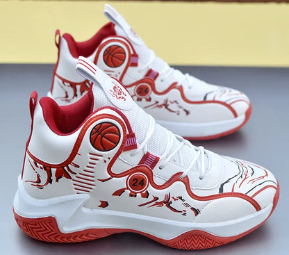 Sales Basketball Shoes Men High-top Sports Outdoor Cushioning Hombre Athletic Male Shoes Comfortable White Sneakers zapatillas