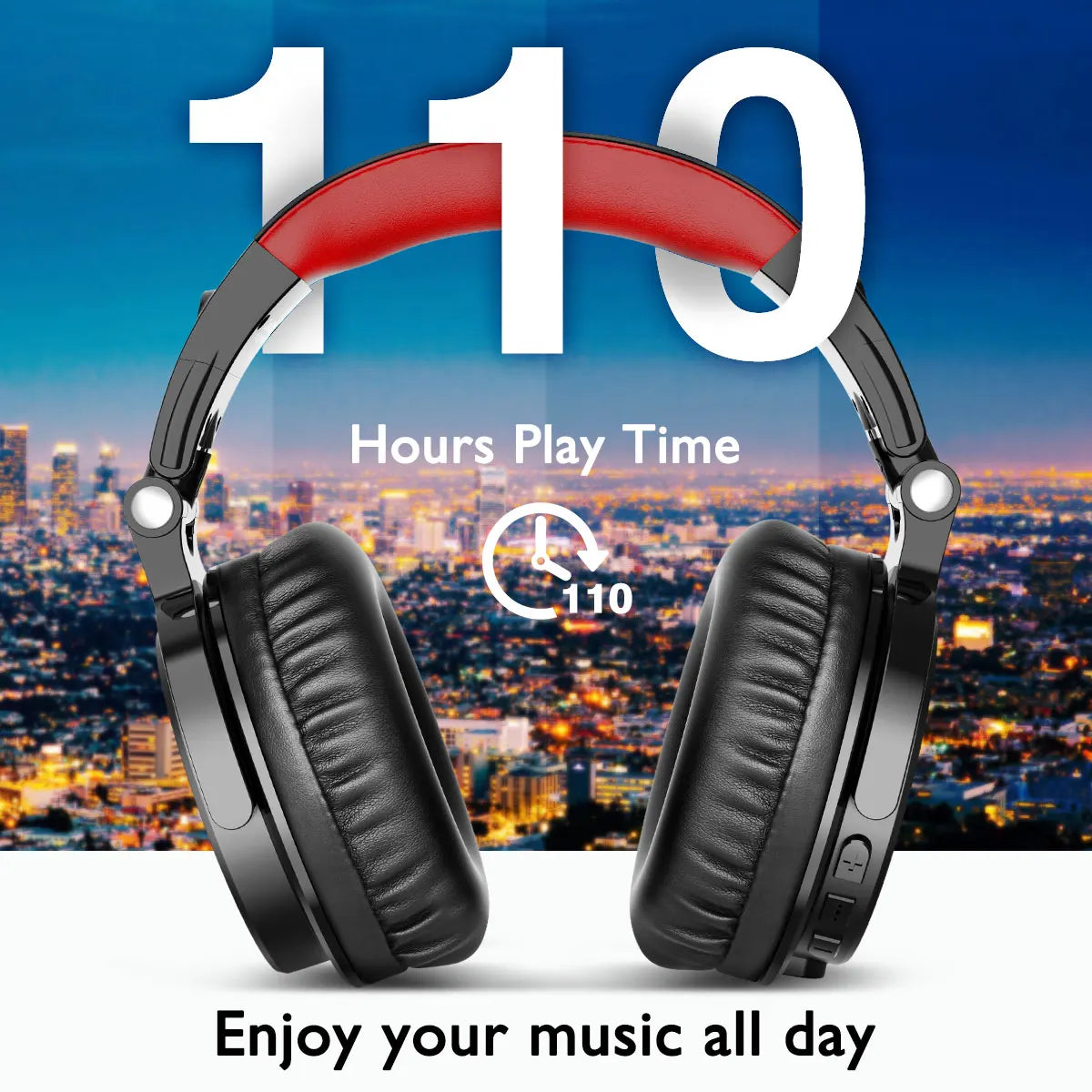Cuffie da gaming wireless OneOdio Pro-M Bluetooth 5.2 HiFi stereo, autonomia 110H con microfono, bassi profondi, cuffie over-ear pieghevoli