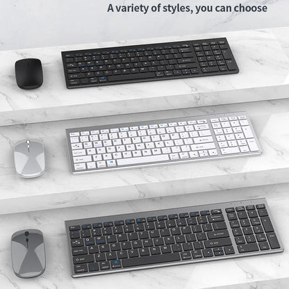 Set tastiera e mouse JOMAA Bluetooth & 2.4G USB per laptop, computer e iPad, combo tastiera e mouse wireless ricaricabili silenziosi