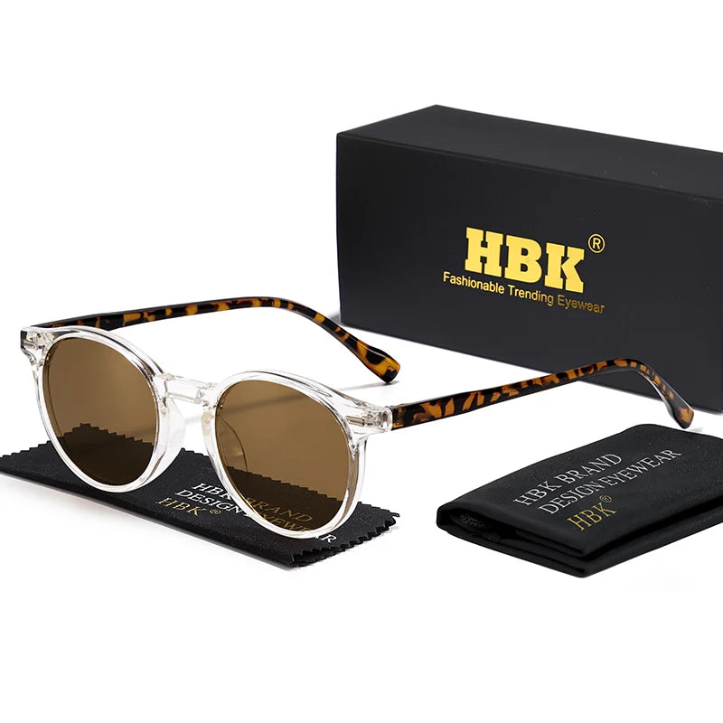 HBK Fashion polarizované sluneční brýle pro muže, kulatý rám TR90, módní sluneční brýle pro ženy, na řízení, sportovní, UV400, Lunette De Soleil Homme