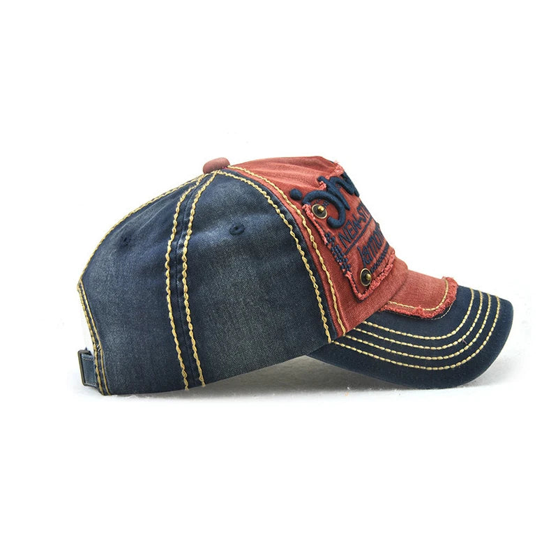 Boné de Basebol de Moda para Desporto e Ar Livre, Boné Casual de Sol, Gorras Hip Hop, Tamanho Único Ajustável Unissexo, Patch de Punho com Rebites