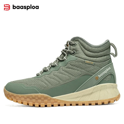 Baasploa Winter Women Sneakers Plush Warm Snow Boots Non-Slip Waterproof Shoes Women Outdoor Boots Walking Shoes