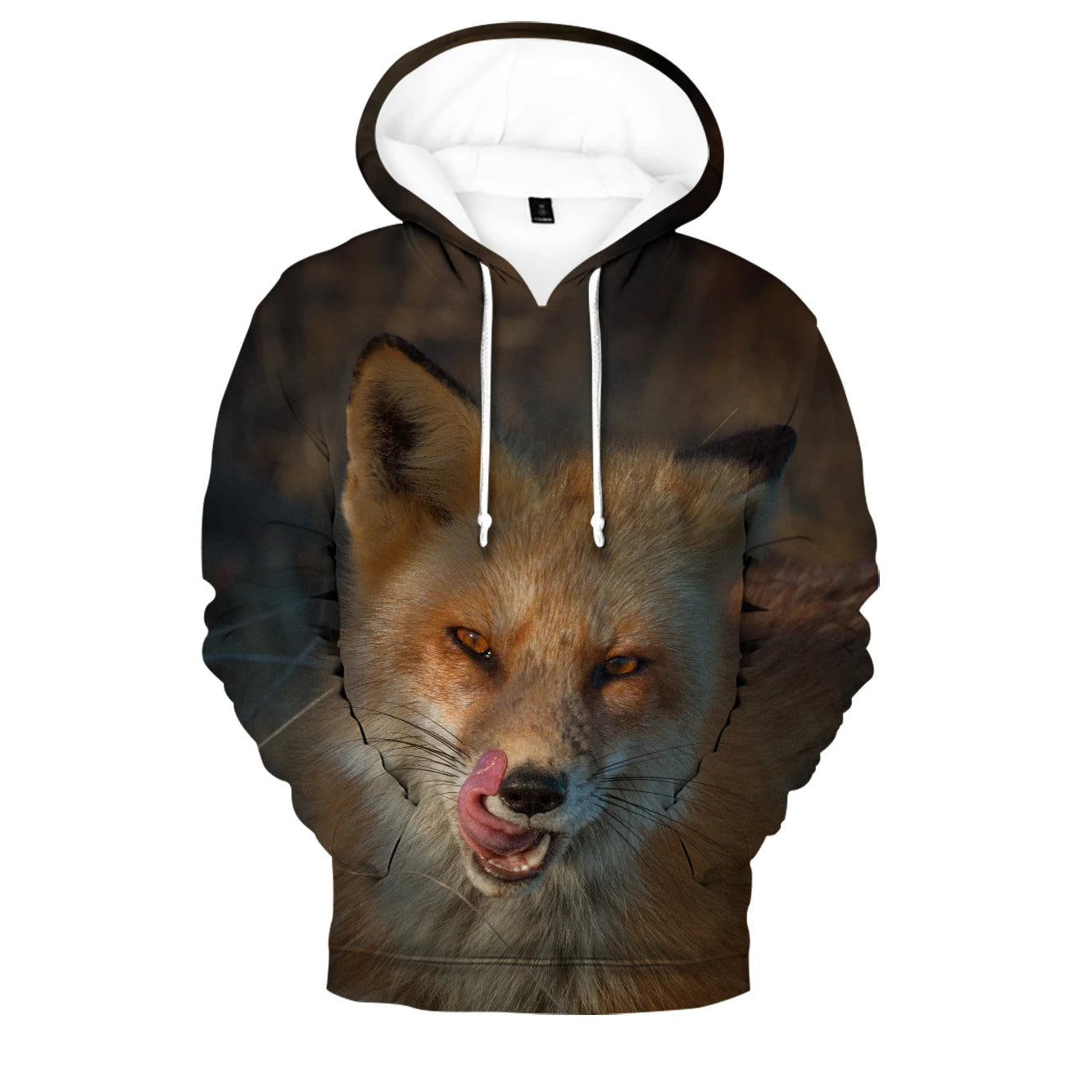 Populära hiphop-hoodies med ny 3D-rävprint, bekväma sweatshirts för män/kvinnor och vuxna/barn, avslappnade pullovers