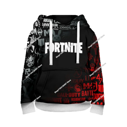 2025 Neuer Fortnite-Hoodie mit 3D-Print für Herren, Harajuku, langärmeliges Oversized-Sweatshirt, Unisex-Cosplay-Kleidung