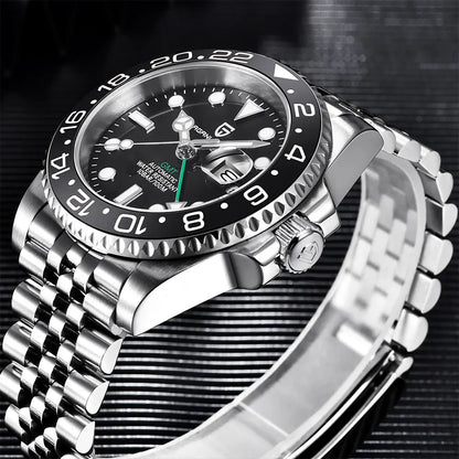 GMT Wristwatch PAGANI DESIGN Automatic Watch 40mm Mens Watch Top Brand Mechanical Watch 100M Waterproof Luminous Watches PD-1662