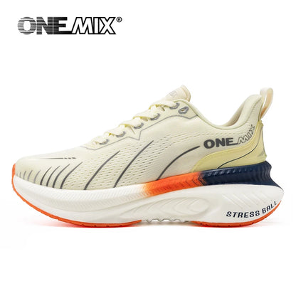 ONEMIX Novos Ténis de Corrida com Amortecimento para Homem, Adequados para Corredores Pesados, com Atacadores, Desportivos, Antiderrapantes, para Exterior, para Mulher e Homem